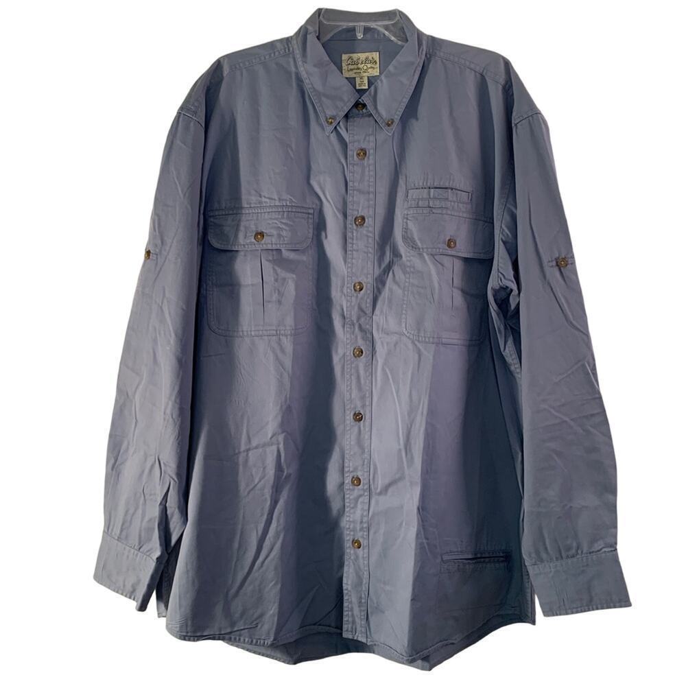 CABELA’S Men’s Light Blue Heavy Casual Button-Down Shirt / Size: XL Tall